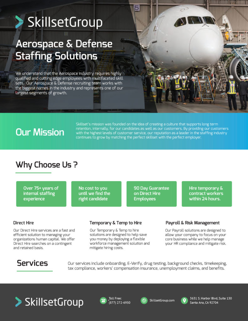 Click to view this handy, succinct PDF outlining our aerospace and defense specialty staffing services.