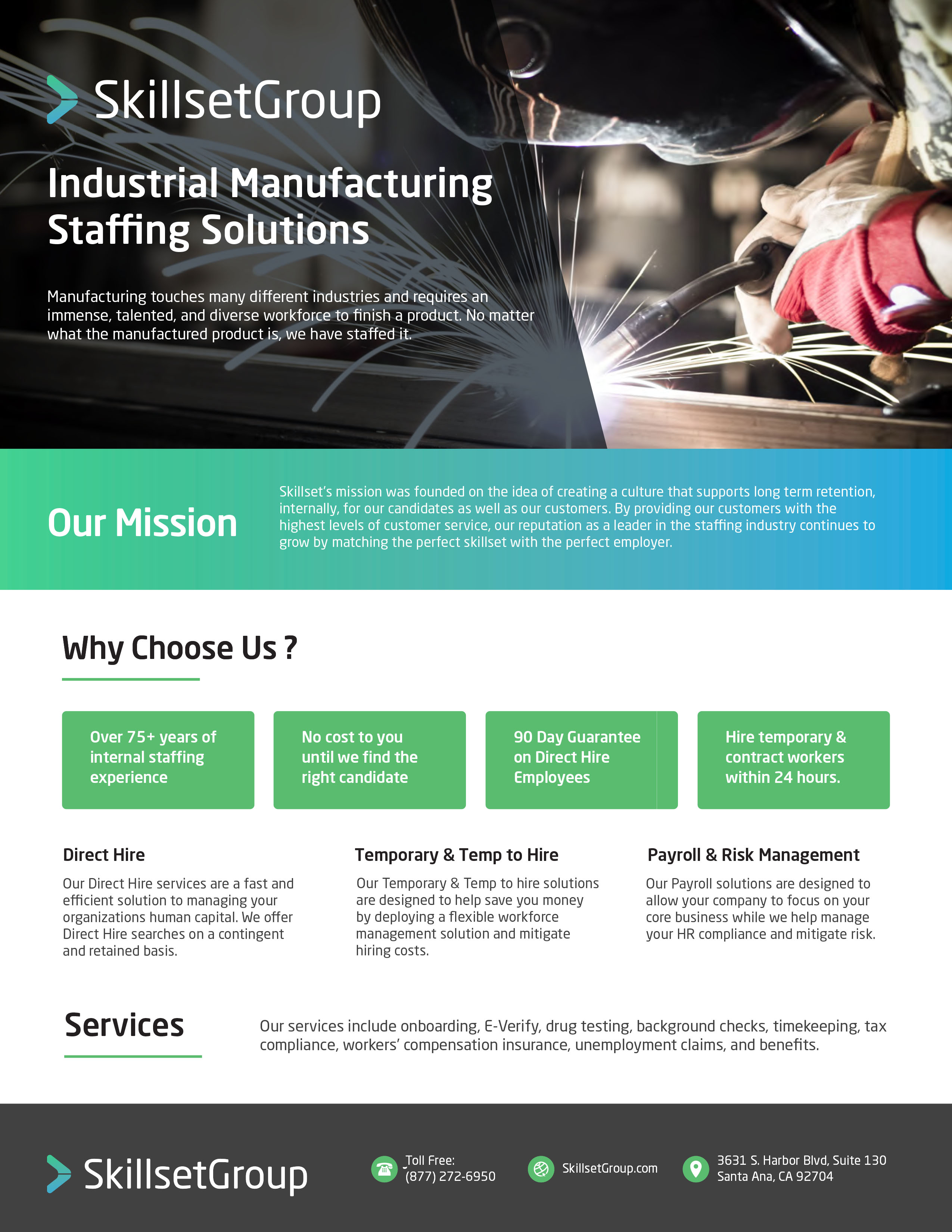 Industrial manufacturing staffing solutions from SkillsetGroup