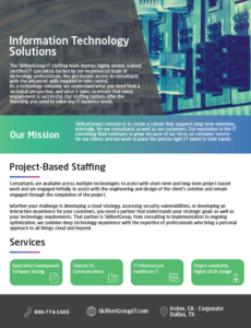 Learn more about SkillsetGroup IT's information technology consulting services, including specific expertise we provide, projects we service and other ways we can grow your business.
