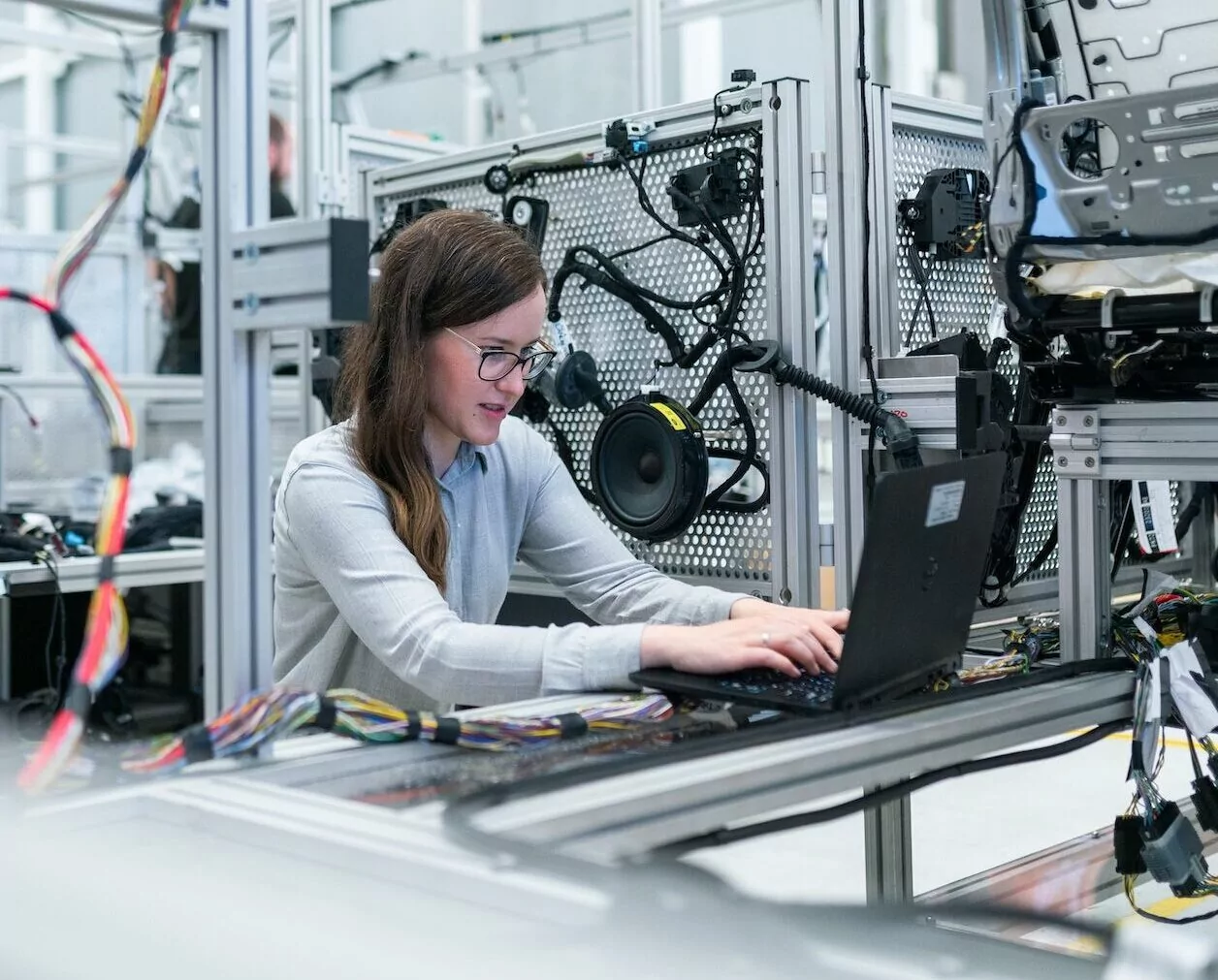 A woman working on manufacturing automation processes